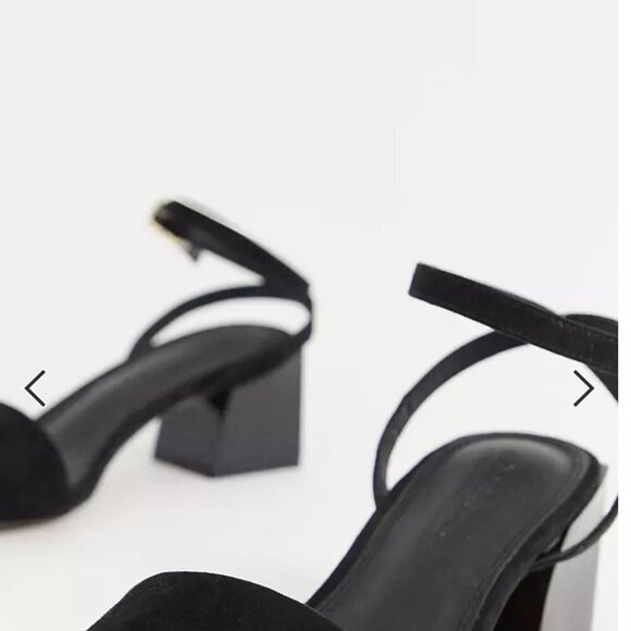 ASOS Design Wide Fit Honeywell Black Barely There Block Heel Sandals 6 - Picture 5 of 7